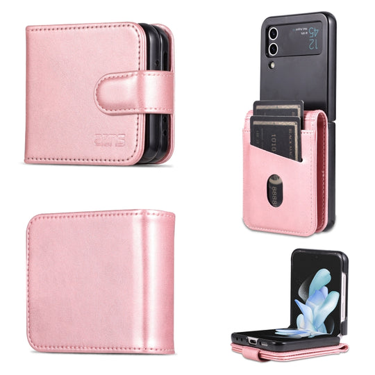 For Samsung Galaxy Z Flip4 5G AZNS Skin Feel Calf Texture Flip Leather Phone Case(Rose Gold)