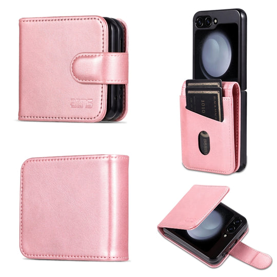 For Samsung Galaxy Z Flip7 FE / Flip6 AZNS Skin Feel Calf Texture Flip Leather Phone Case(Rose Gold)
