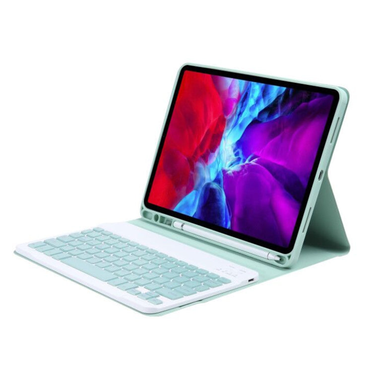 C-11B For iPad Air 4 / Air 5 / Pro 11 inch 2022 / 2021 / 2020 / 2018 Detachable ABS Candy Color Bluetooth Keyboard Tablet Case with Stand & Pen Slot(Green) - For iPad Pro by buy2fix | Online Shopping UK | buy2fix