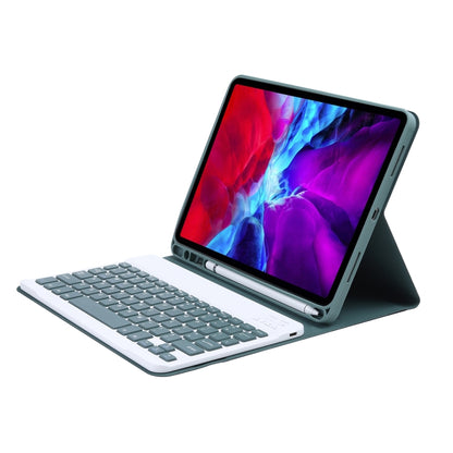 C-11B For iPad Air 4 / Air 5 / Pro 11 inch 2022 / 2021 / 2020 / 2018 Detachable ABS Candy Color Bluetooth Keyboard Tablet Case with Stand & Pen Slot(Dark Green) - For iPad Pro by buy2fix | Online Shopping UK | buy2fix