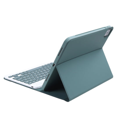 C-11B For iPad Air 4 / Air 5 / Pro 11 inch 2022 / 2021 / 2020 / 2018 Detachable ABS Candy Color Bluetooth Keyboard Tablet Case with Stand & Pen Slot(Dark Green) - For iPad Pro by buy2fix | Online Shopping UK | buy2fix