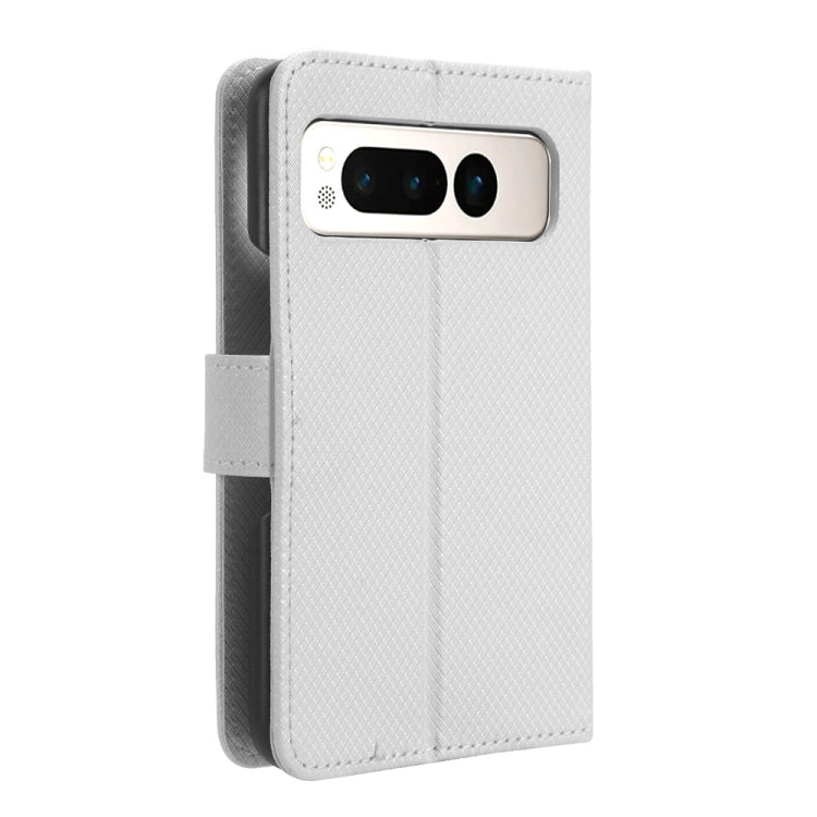 For Google Pixel Fold Diamond Texture Leather Phone Case(White) by buy2fix