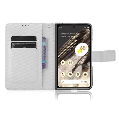 For Google Pixel Fold Diamond Texture Leather Phone Case(White) by buy2fix