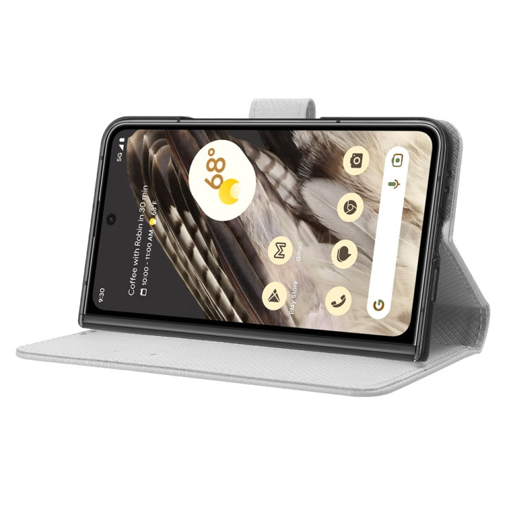 For Google Pixel Fold Diamond Texture Leather Phone Case(White) by buy2fix