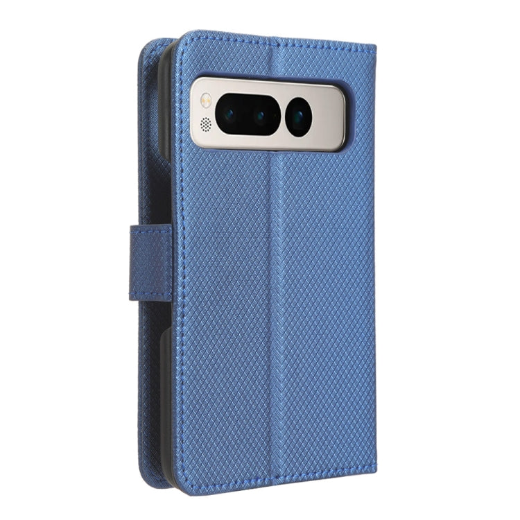 For Google Pixel Fold Diamond Texture Leather Phone Case(Blue) by buy2fix