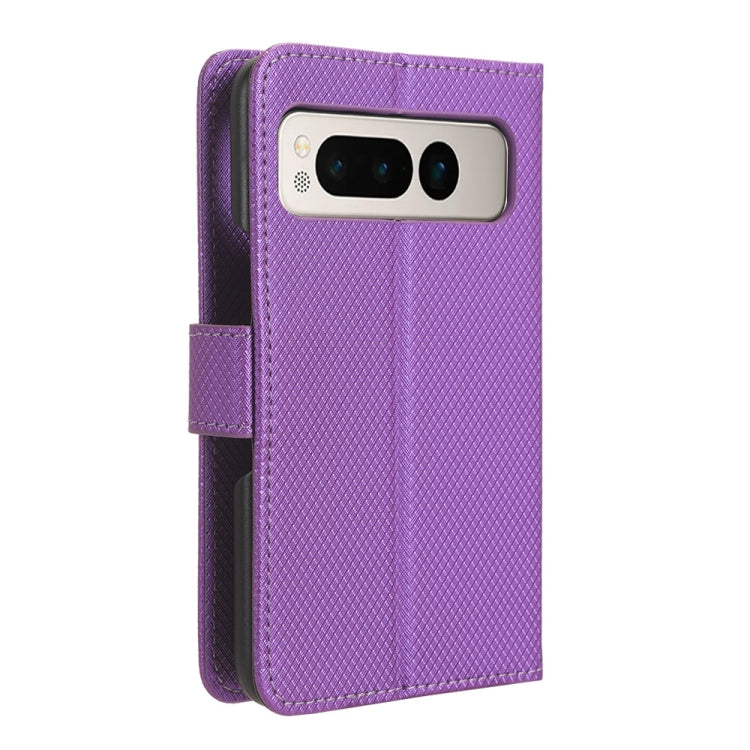 For Google Pixel Fold Diamond Texture Leather Phone Case(Purple) by buy2fix