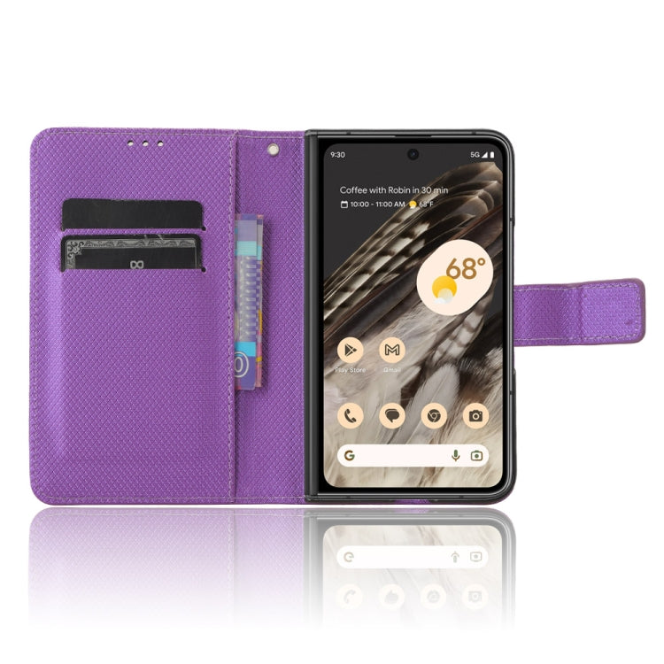 For Google Pixel Fold Diamond Texture Leather Phone Case(Purple) by buy2fix