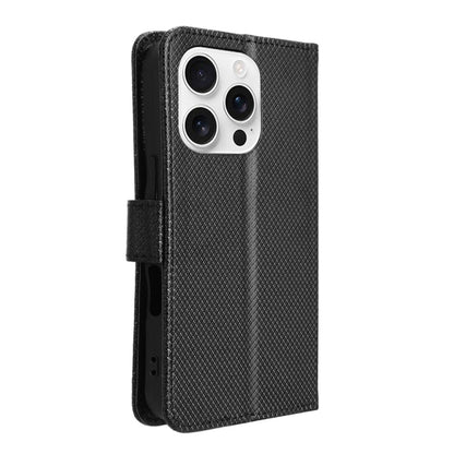 For iPhone 16 Pro Max Diamond Texture Leather Phone Case(Black) by buy2fix
