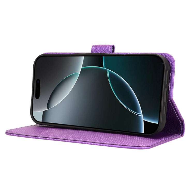 For iPhone 16 Pro Max Diamond Texture Leather Phone Case(Purple) by buy2fix