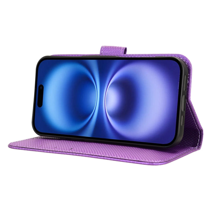 For iPhone 16 Plus Diamond Texture Leather Phone Case(Purple) - iPhone 16 Plus Cases by buy2fix | Online Shopping UK | buy2fix