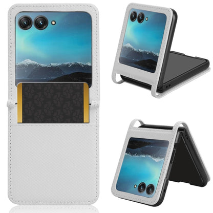 For Motorola Razr 40 Ultra Diamond Texture Leather Phone Case(White) by buy2fix
