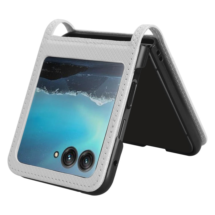 For Motorola Razr 40 Ultra Diamond Texture Leather Phone Case(White) by buy2fix