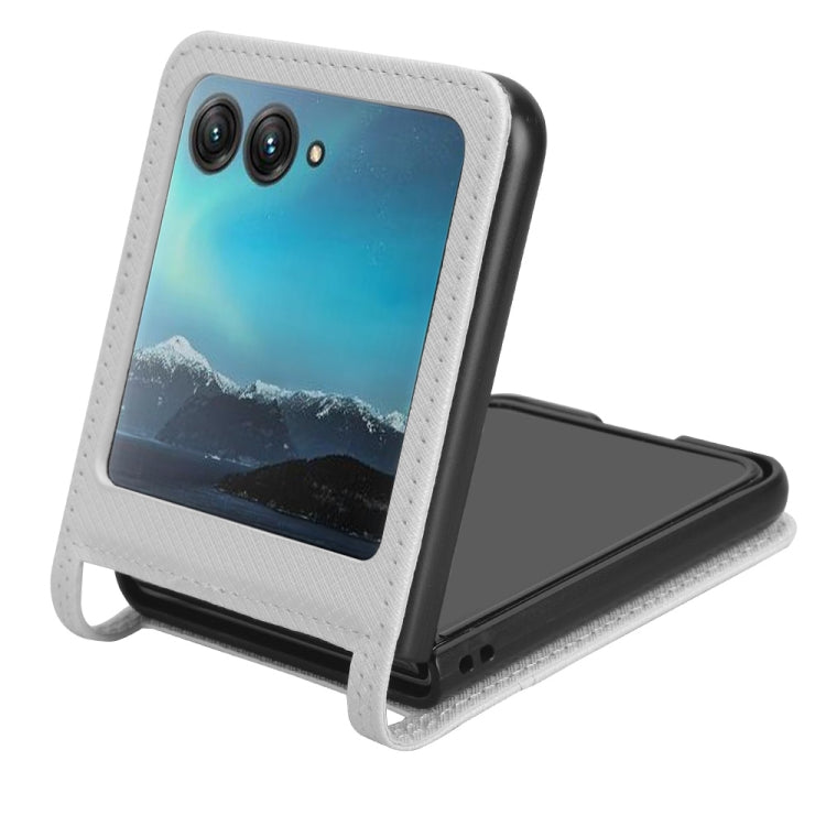 For Motorola Razr 40 Ultra Diamond Texture Leather Phone Case(White) by buy2fix
