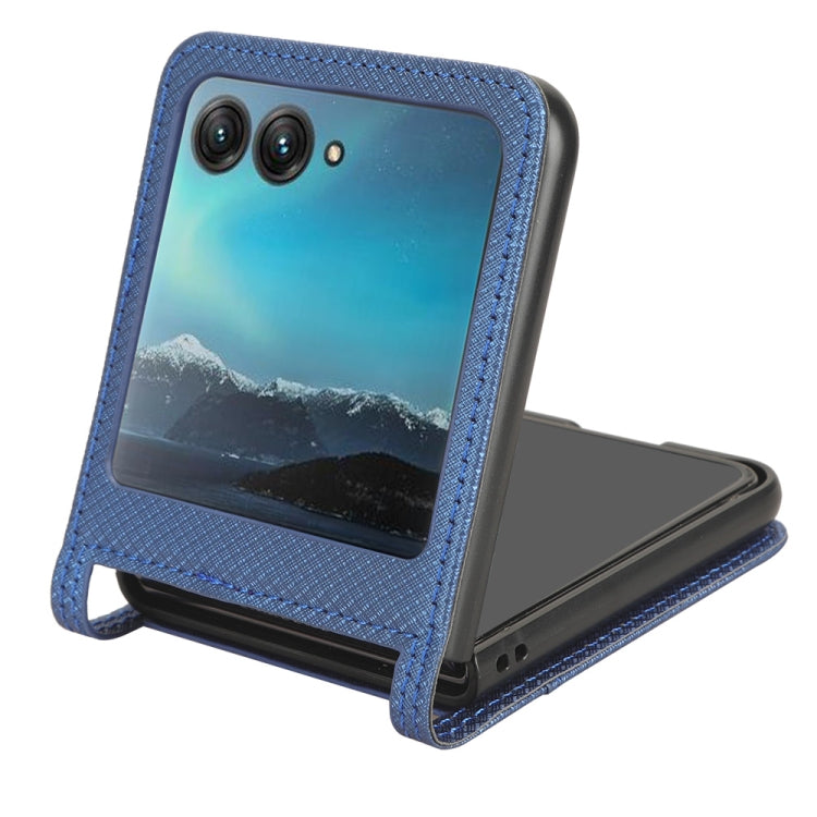 For Motorola Razr 40 Ultra Diamond Texture Leather Phone Case(Blue) by buy2fix