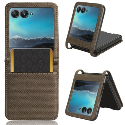 For Motorola Razr 40 Ultra Diamond Texture Leather Phone Case(Brown) by buy2fix