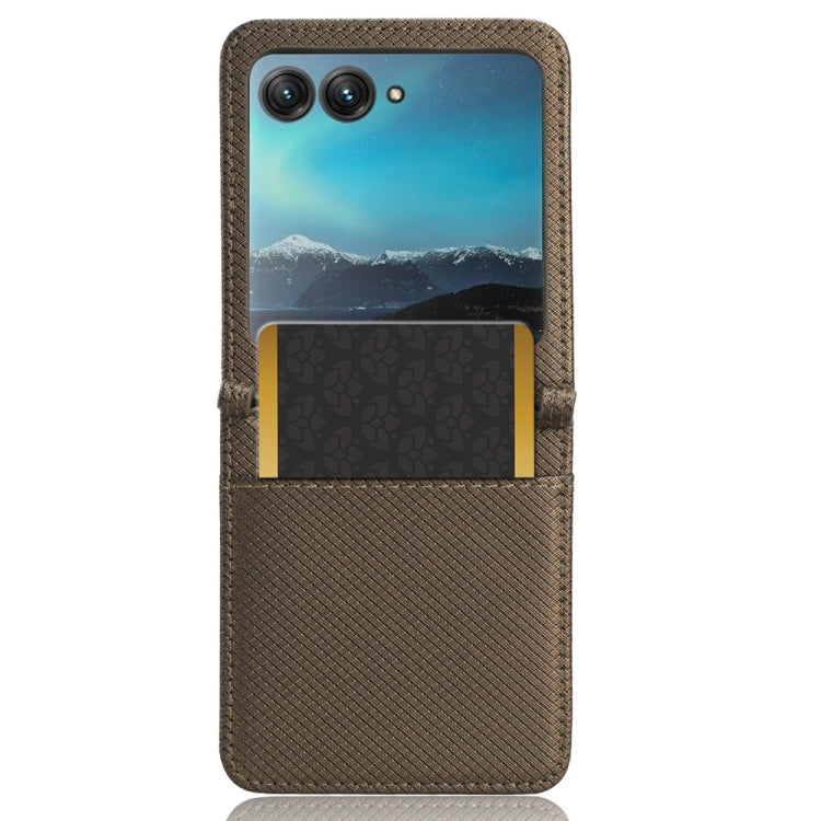 For Motorola Razr 40 Ultra Diamond Texture Leather Phone Case(Brown) by buy2fix