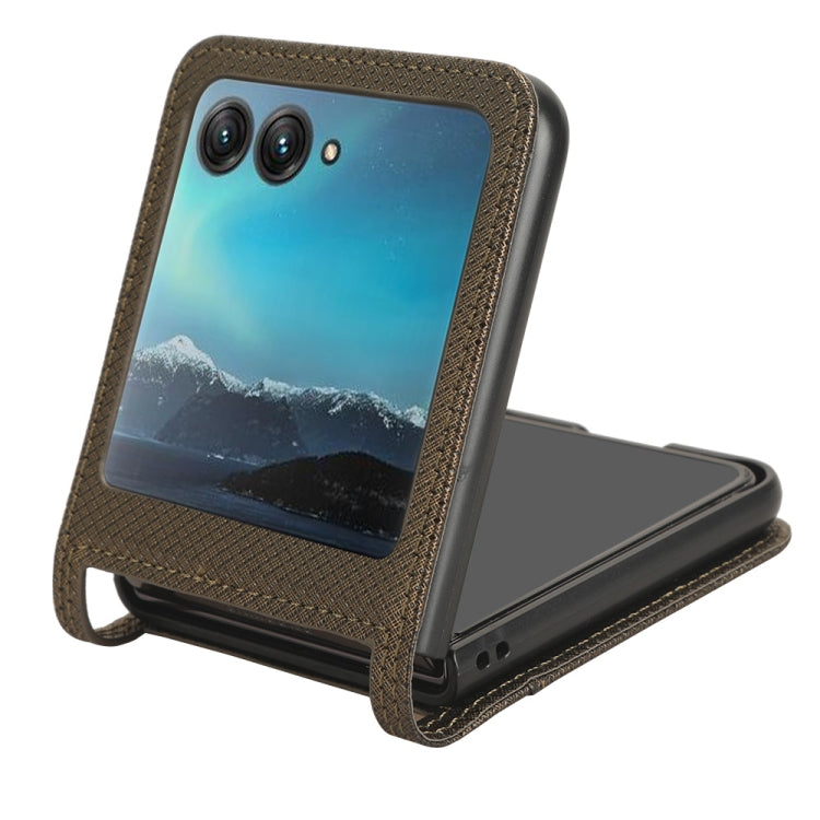 For Motorola Razr 40 Ultra Diamond Texture Leather Phone Case(Brown) by buy2fix