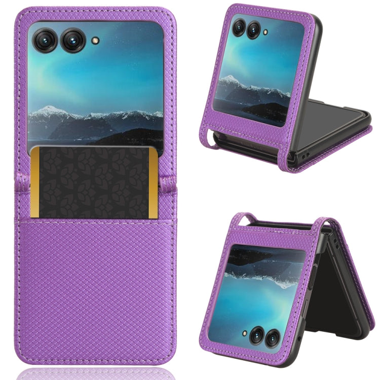 For Motorola Razr 40 Ultra Diamond Texture Leather Phone Case(Purple) by buy2fix