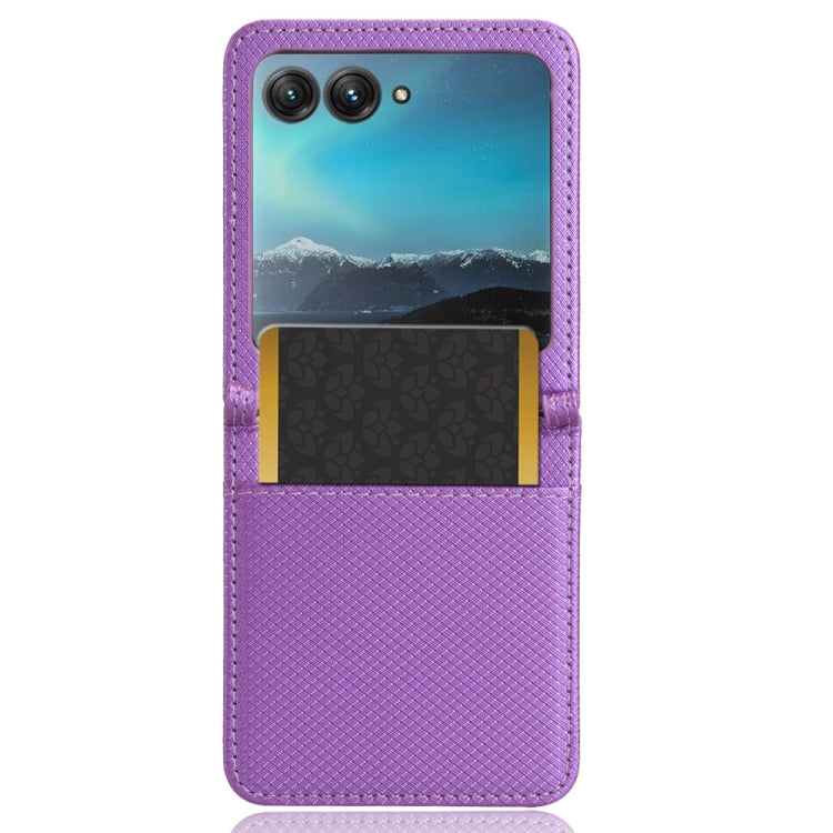 For Motorola Razr 40 Ultra Diamond Texture Leather Phone Case(Purple) by buy2fix