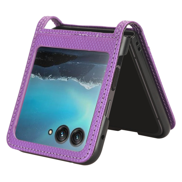 For Motorola Razr 40 Ultra Diamond Texture Leather Phone Case(Purple) by buy2fix