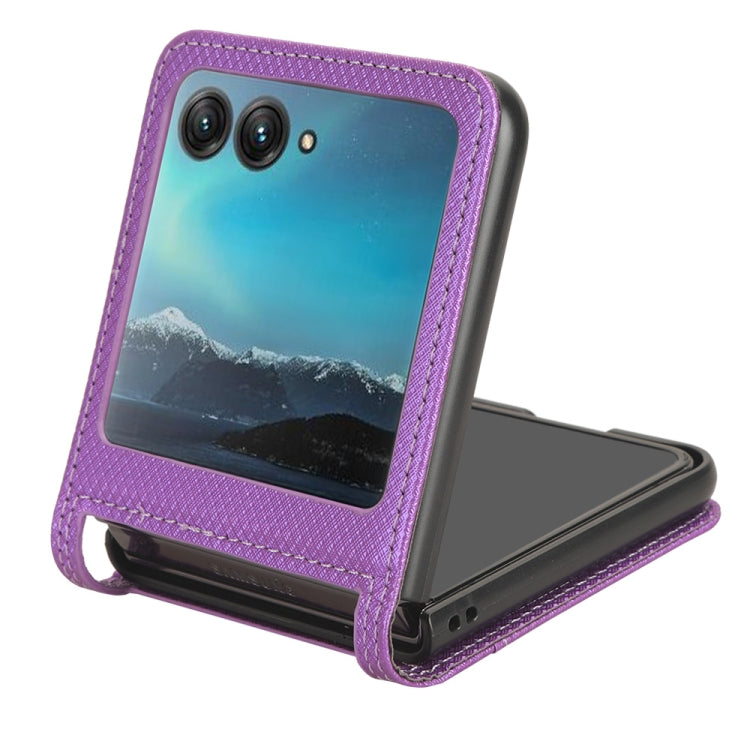 For Motorola Razr 40 Ultra Diamond Texture Leather Phone Case(Purple) by buy2fix