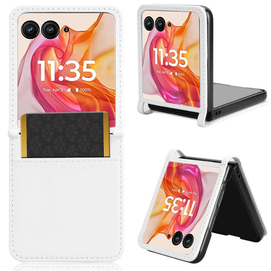 For Motorola Razr 50 Ultra Diamond Texture Leather Phone Case(White) by buy2fix