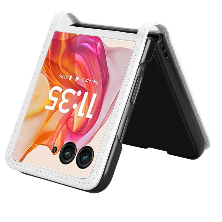 For Motorola Razr 50 Ultra Diamond Texture Leather Phone Case(White) by buy2fix