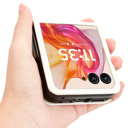 For Motorola Razr 50 Ultra Diamond Texture Leather Phone Case(White) by buy2fix