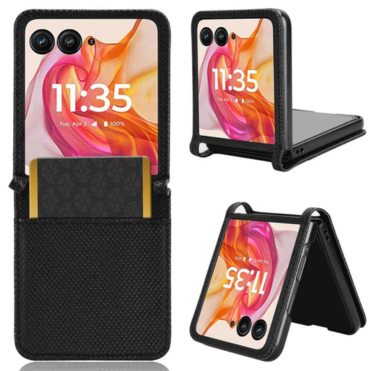 For Motorola Razr 50 Ultra Diamond Texture Leather Phone Case(Black) by buy2fix