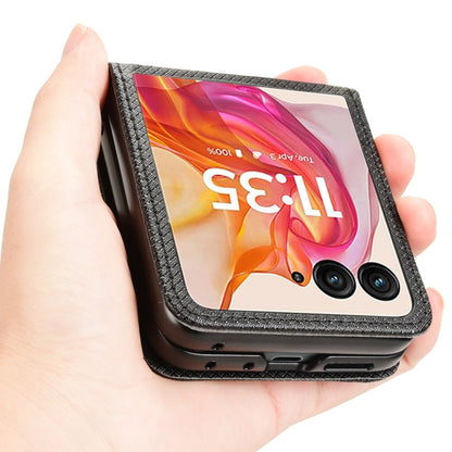 For Motorola Razr 50 Ultra Diamond Texture Leather Phone Case(Black) by buy2fix