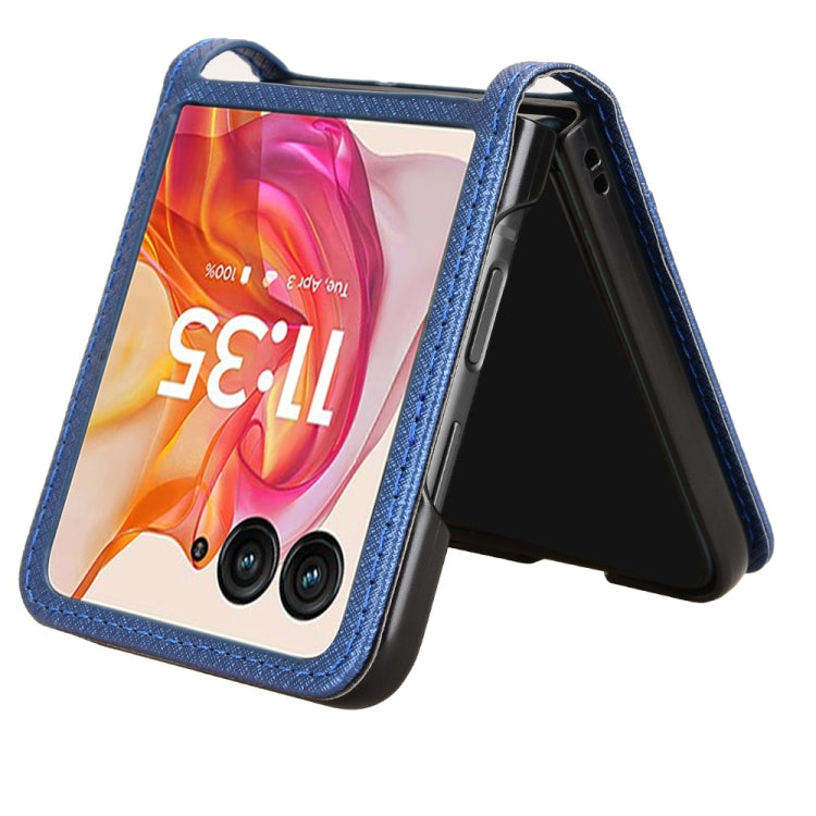 For Motorola Razr 50 Ultra Diamond Texture Leather Phone Case(Blue) by buy2fix