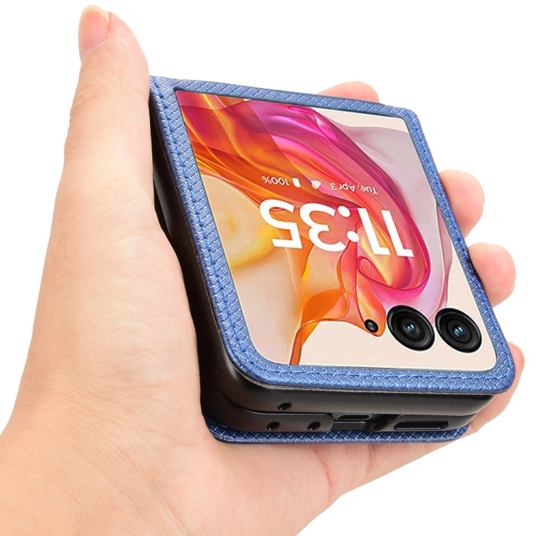 For Motorola Razr 50 Ultra Diamond Texture Leather Phone Case(Blue) by buy2fix