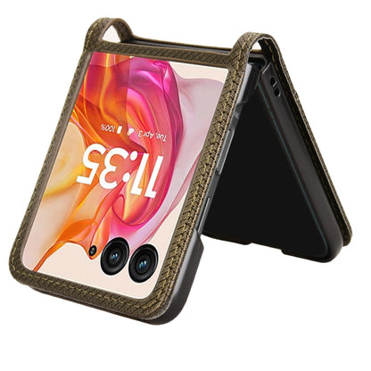 For Motorola Razr 50 Ultra Diamond Texture Leather Phone Case(Brown) by buy2fix