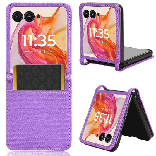 For Motorola Razr 50 Ultra Diamond Texture Leather Phone Case(Purple) by buy2fix
