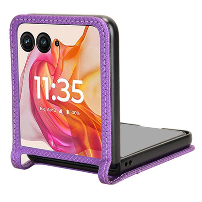 For Motorola Razr 50 Ultra Diamond Texture Leather Phone Case(Purple) by buy2fix