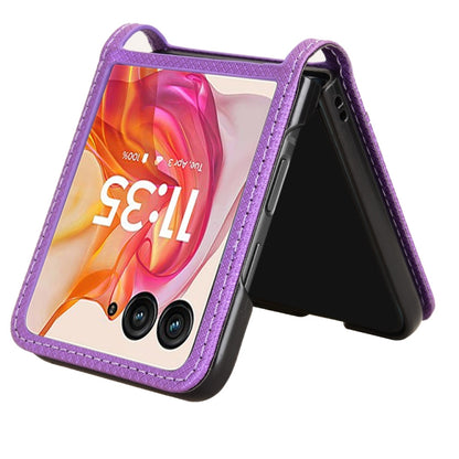 For Motorola Razr 50 Ultra Diamond Texture Leather Phone Case(Purple) by buy2fix