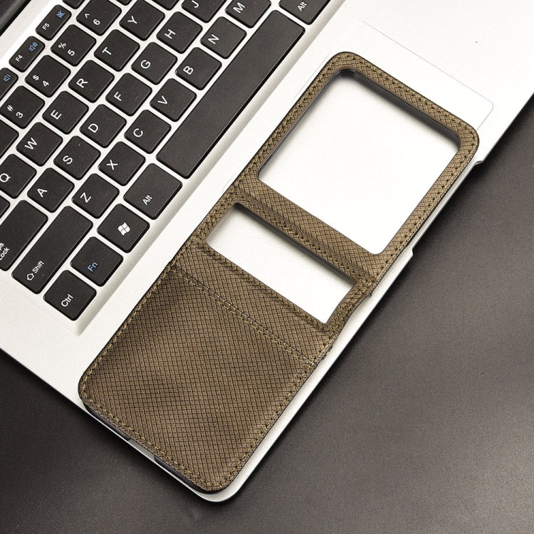 For Motorola Razr 50 Diamond Texture Leather Phone Case(Brown) by buy2fix