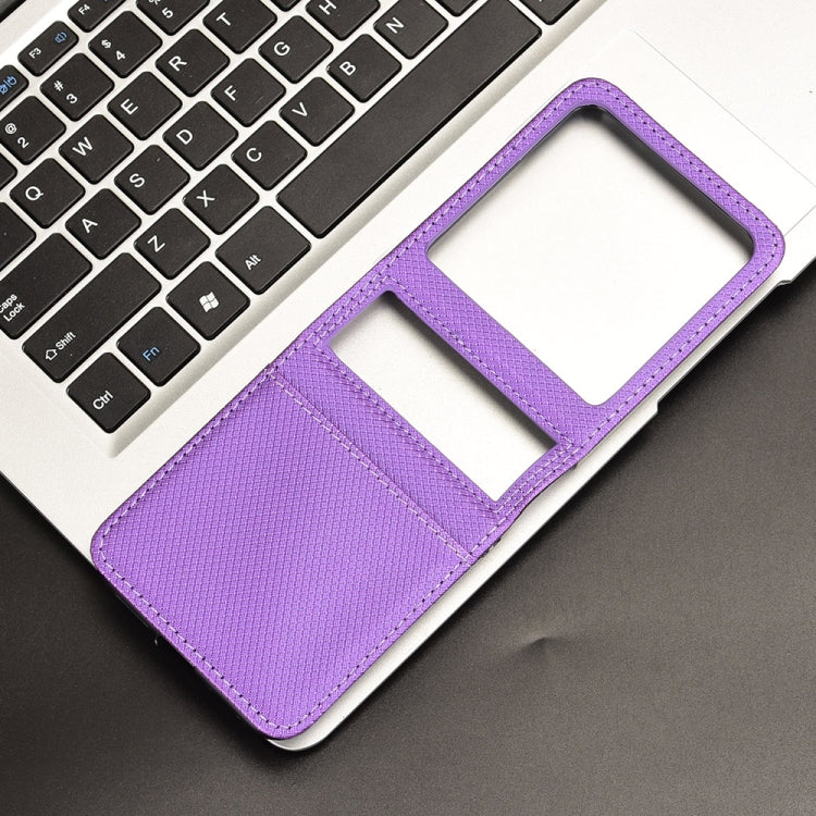 For Motorola Razr 50 Diamond Texture Leather Phone Case(Purple) by buy2fix