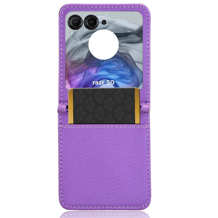 For Motorola Razr 50 Diamond Texture Leather Phone Case(Purple) by buy2fix