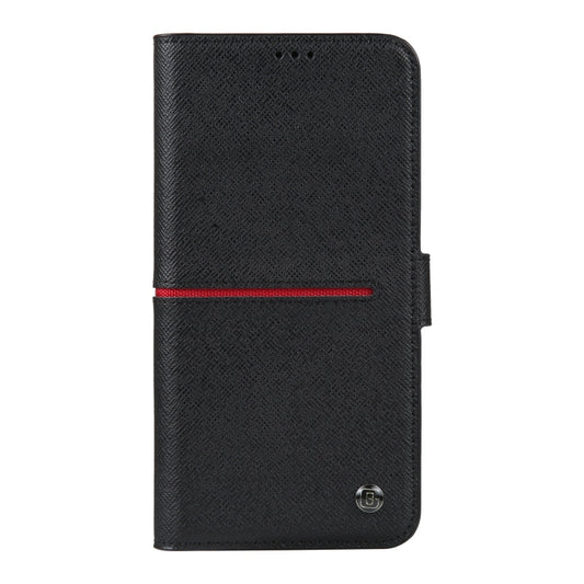 For iPhone 15 GEBEI Top-grain Horizontal Flip Leather Phone Case(Black) - iPhone 15 Cases by GEBEI | Online Shopping UK | buy2fix