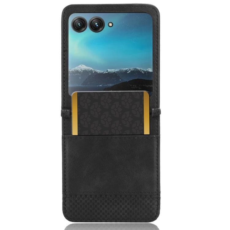 For Motorola Razr 40 Ultra Retro Texture Leather Phone Case(Black) by buy2fix