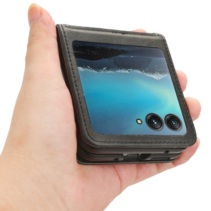 For Motorola Razr 40 Ultra Retro Texture Leather Phone Case(Black) by buy2fix