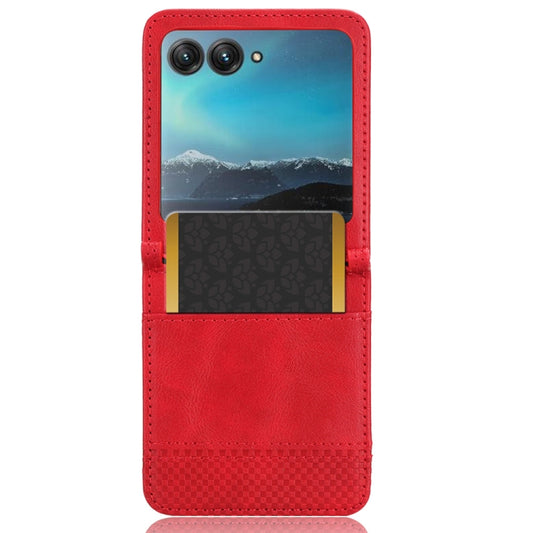 For Motorola Razr 40 Ultra Retro Texture Leather Phone Case(Red) by buy2fix