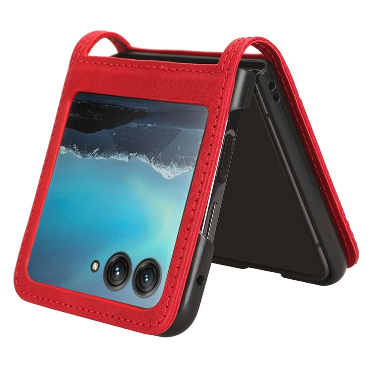 For Motorola Razr 40 Ultra Retro Texture Leather Phone Case(Red) by buy2fix