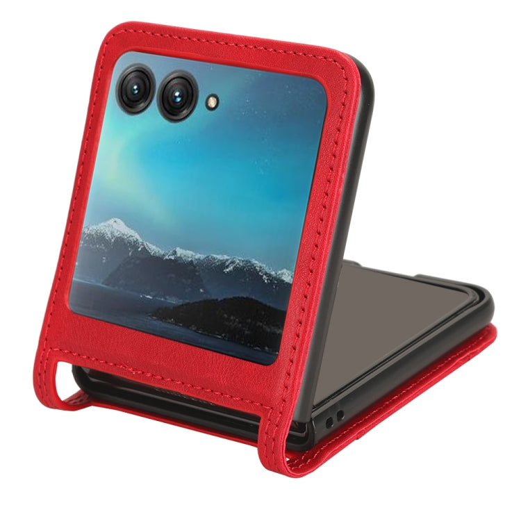 For Motorola Razr 40 Ultra Retro Texture Leather Phone Case(Red) by buy2fix
