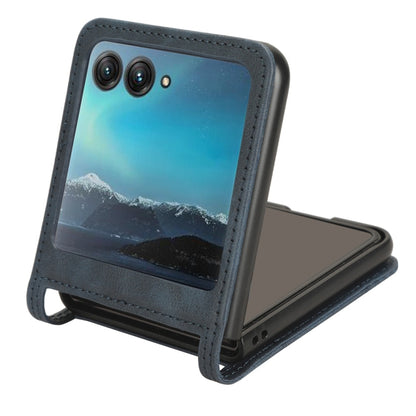 For Motorola Razr 40 Ultra Retro Texture Leather Phone Case(Blue) by buy2fix