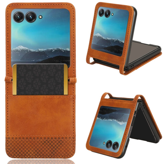 For Motorola Razr 40 Ultra Retro Texture Leather Phone Case(Brown) by buy2fix