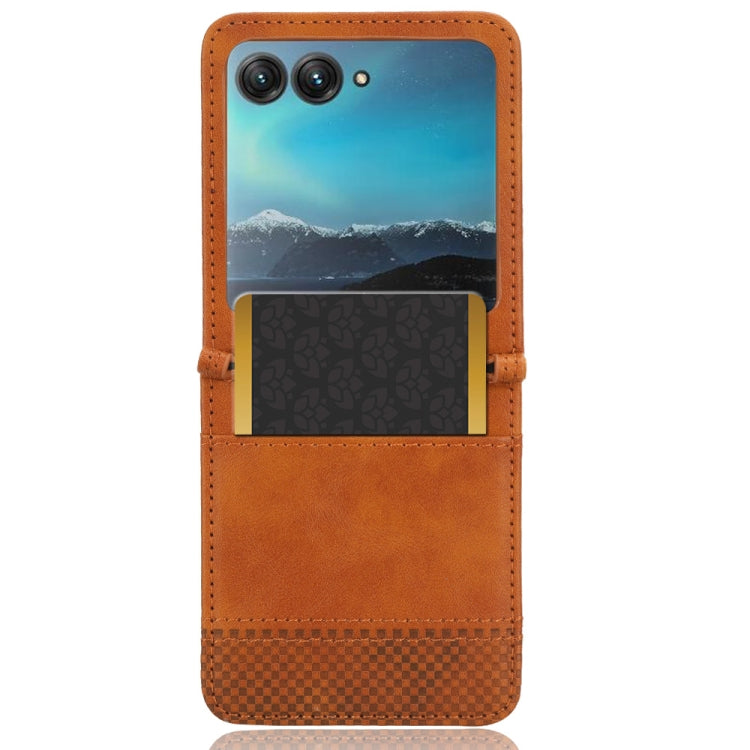 For Motorola Razr 40 Ultra Retro Texture Leather Phone Case(Brown) by buy2fix