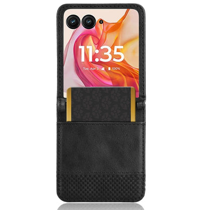 For Motorola Razr 50 Ultra Retro Texture Leather Phone Case(Black) by buy2fix