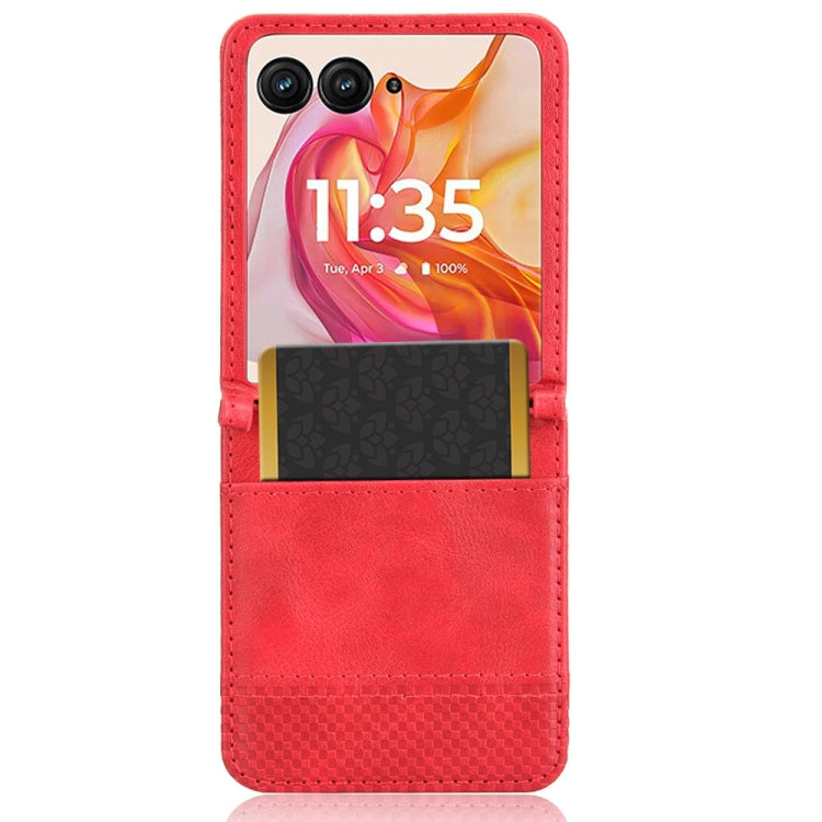 For Motorola Razr 50 Ultra Retro Texture Leather Phone Case(Red) by buy2fix